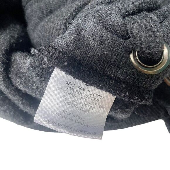 Free Generation Los Angeles Gray lace up tie high neck sweater size medium - Picture 9 of 10